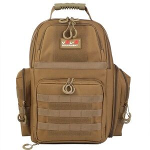 Val-R Pistol Range Backpack 2 Pistol Pouch Tan New